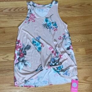 ALWAYS Anna Blush Floral Sleeveless Top